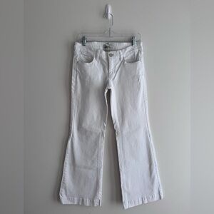 White House Black Market Cotton Flared White Pants